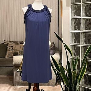 Kische Blue Sleeveless Ruffle Midi Dress‎ - Size Medium